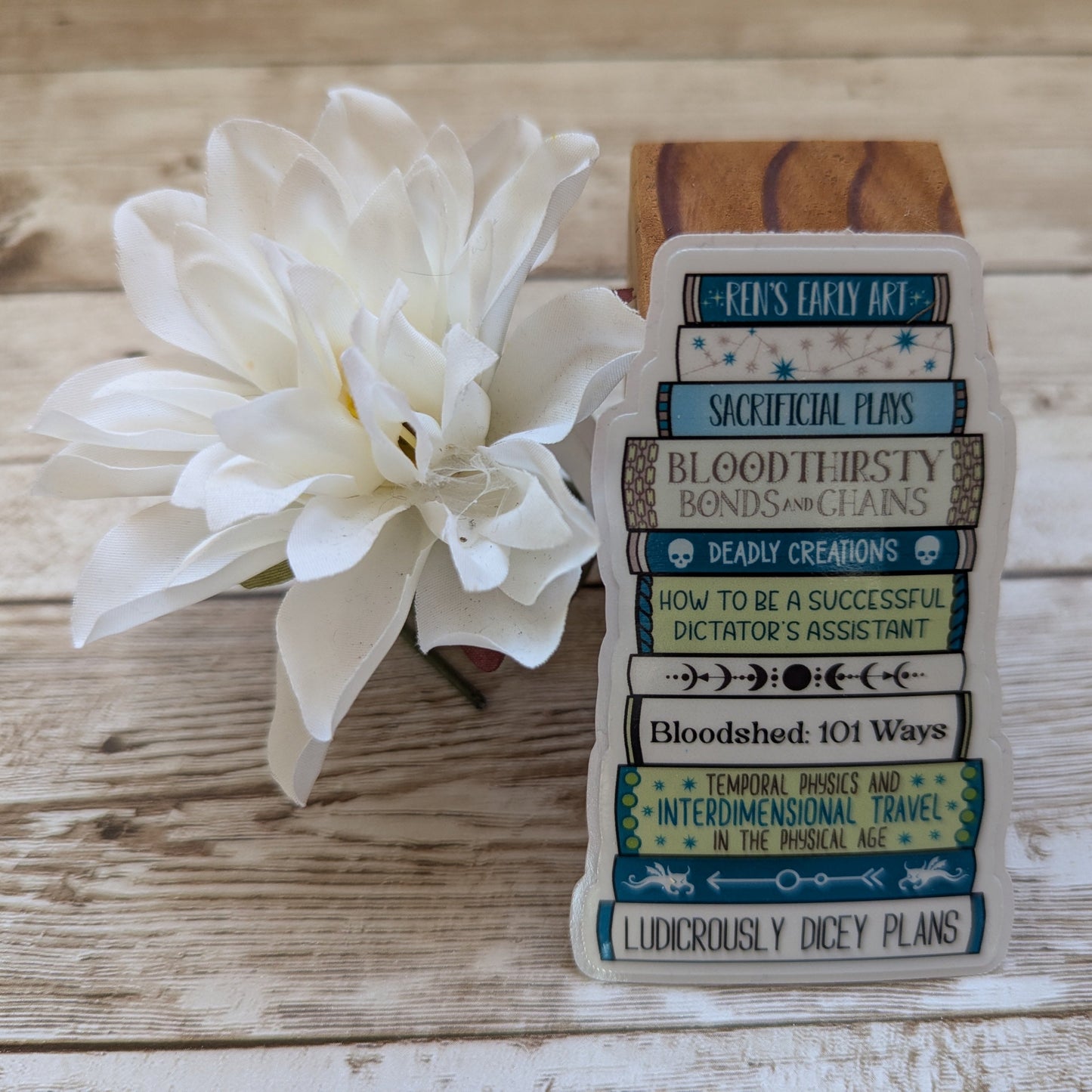 Library of Broken Books - book stack sticker