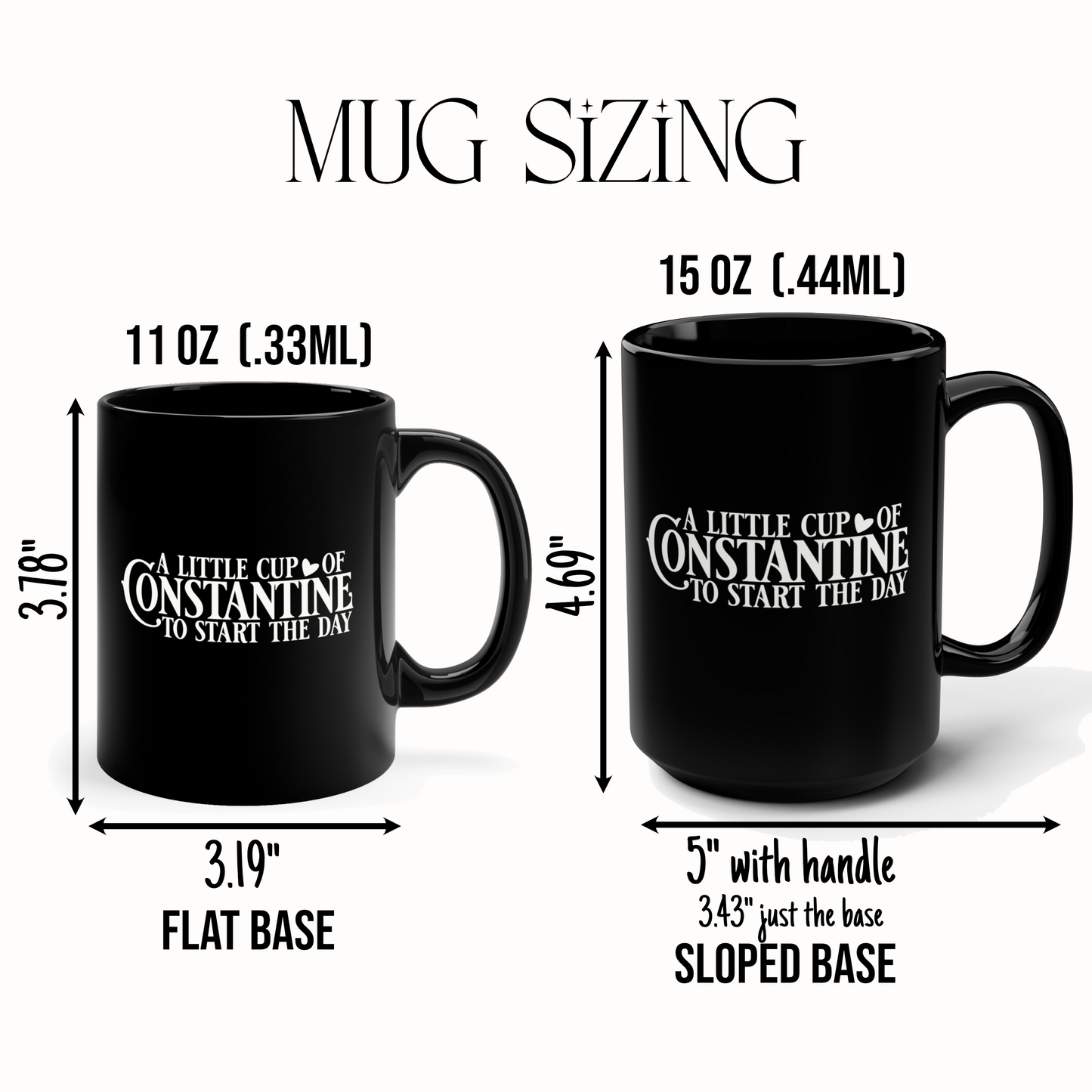 Mug sizing for 11oz and 15oz options