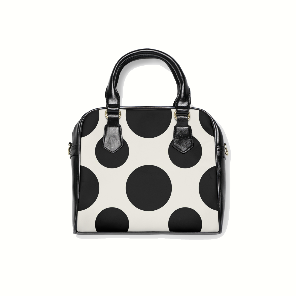 Cream and Black Dot Handbag